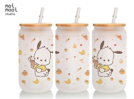 Sanrio Pochacco Kawaii Puppy 16oz Glass Libbey Tumbler Design