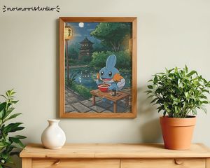 Pokemon Mudkip Ramen Print 8x10