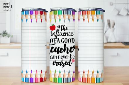 Back to School Teacher Pencil Crayon Raintow Coffee 20oz Tumbler Design
