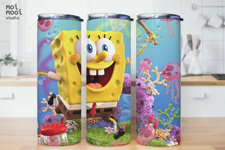 Sponge Bob Cartoon Kids 20oz Tumbler Design