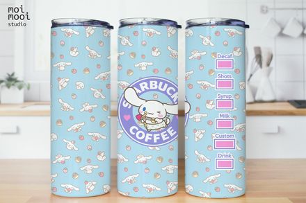 Sanrio Hello Kitty Cinnamonroll Kawaii Puppy Coffee 20oz Tumbler Design