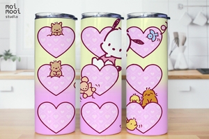 Sanrio Pochacco Valentine Kawaii Puppy 20oz Tumbler Design