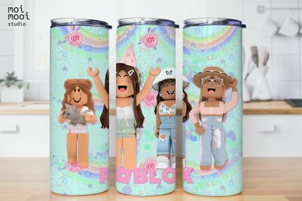 Roblox Video Game Girl Kids 20oz Tumbler Design