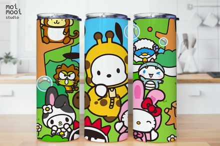 Kawaii Puppy Sanrio Hello Kitty Friends 20oz Tumbler Design