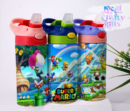 Super Mario Video Game Bros 12oz Kids Sippy Tumbler Design