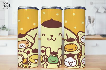 Sanrio Hello Kitty Dog Pompompurin 20oz Tumbler Design