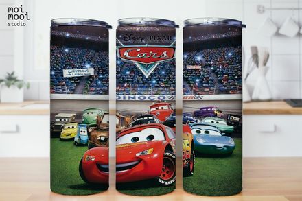 Disney Pixar Racing Cars Mcqueen Kids Movie 20oz Tumbler Design
