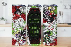 Halloween Horror Beetlejuice 3D Puff 20oz Tumbler Design