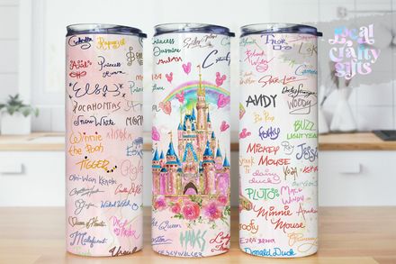 Disney Castle Watercolor Cartoon 20oz Kids Tumbler Design