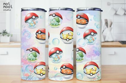 Anime Monster Pokemon 20oz Tumbler Design