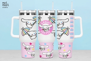 Sanrio Hello Kitty Cinnamonroll Kawaii Puppy Coffee 40oz Tumbler Design