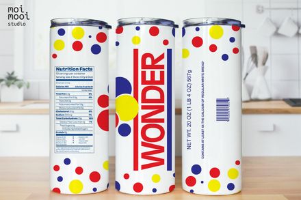 Snack Candy Food Wonder Bread 20oz Tumbler Design