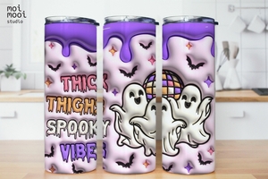 Halloween 3D Puff 20oz Tumbler Design