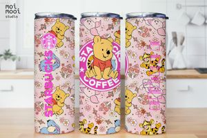 Winnie the Pooh Bear Honey Coffee 20oz Tumbler Design