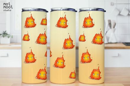 Anime Ghibli Fire Calcifer 20oz Tumbler Design