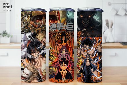 Anime Attack on Titan Giants AOT 20oz Tumbler Design