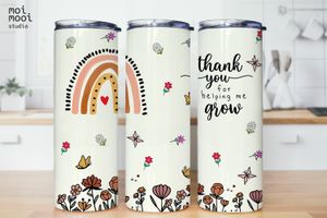 School Teacher Grow Flower Thank You Coffee 20oz Tumbler Design