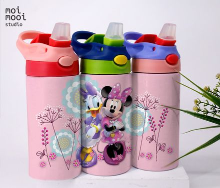 Pink Disney Minnie Mouse 12oz Kids Sippy Tumbler Design
