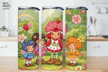 Retro Strawberry Fruit Cake Cute 80s 90s 20oz Tumbler Design