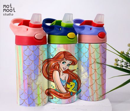 Disney Mermaid Princess 12oz Kids Sippy Tumbler Design