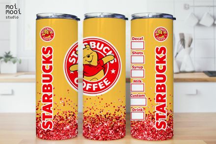 Winnie the Pooh Bear Honey Coffee 20oz Tumbler Design