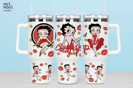 Betty Boop Retro 80s 40oz Tumbler Design