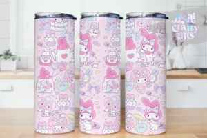 Sanrio Mymelody Kawaii Bunny Rabbit Friends 20oz Tumbler Design