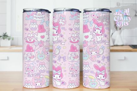 Sanrio Mymelody Kawaii Bunny Rabbit Friends 20oz Tumbler Design