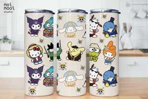 Sanrio Anime Hello Kitty Friends Onepiece Pirates 20oz Tumbler Design