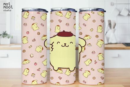 Sanrio Hello Kitty Dog Pompompurin 20oz Tumbler Design