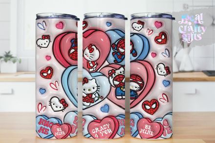 Sanrio Hello Kitty Spiderman 3D Puff 20oz Kids Tumbler Design