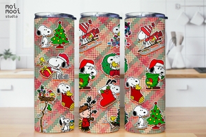 Peanuts Snoopy Christmas White Dog 20oz Tumbler Design