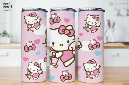 Sanrio Kawaii Hello Kitty Angel Cupid 20oz Tumbler Design