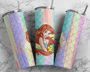Disney Princess Ariel Little Mermaid Cartoon 20oz Kids Tumbler Design