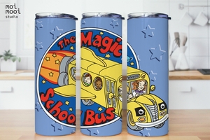 Kids Cartoon Magic School Bus Science 20oz Skinny Tumbler Design