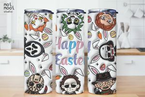 EASTER Horror Halloween Egg Hunt Spring Puffy 20oz Tumbler Design