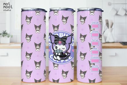 Sanrio Kuromi Kawaii Bunny Rabbit Friends Coffee 20oz Tumbler Design