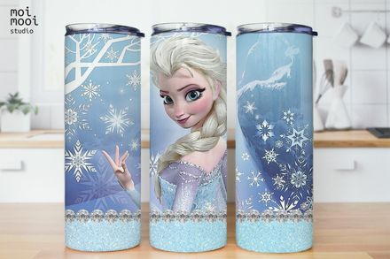 Disney Princess Elsa Frozen Winter Girl Cartoon 20oz Kids Tumbler Design