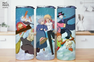 Anime Ghibli Howl&#x27;s Moving Castle 20oz Tumbler Design