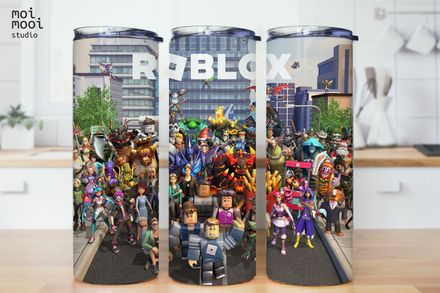 Roblox Video Game Boy Kids 20oz Tumbler Design