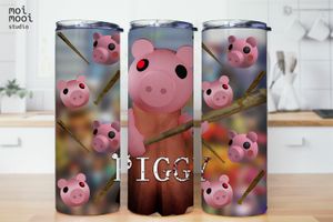 Roblox Piggy Video Game Boy Kids 20oz Tumbler Design