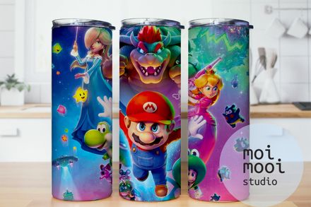 Mario Galaxy Movie 20oz Tumbler Design