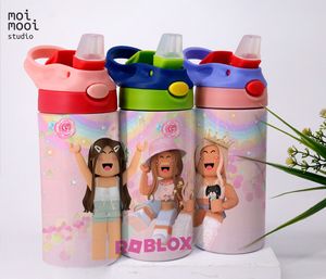 Roblox Video Game Girls Pink 12oz Kids Sippy Tumbler Design