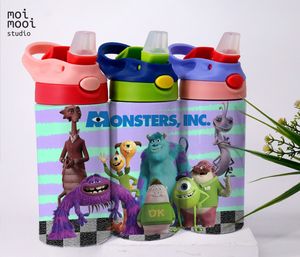 Disney Pixar Monster Inc Cartoon 12oz Kids Sippy Tumbler Wrap Design