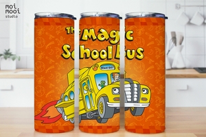 Kids Cartoon Magic School Bus Science 20oz Skinny Tumbler Design