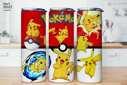 Anime Monster Pokemon Pikachu 20oz Tumbler Design