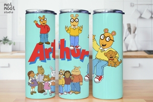 Kids Cartoon Arthur 20oz Skinny Tumbler Design