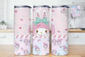 Sanrio Mymelody Kawaii Bunny Rabbit Friends 20oz Tumbler Design