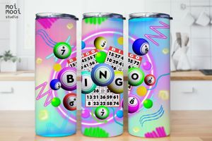 Bingo Game Board Game Grandma Grandpa 20oz Tumbler Design