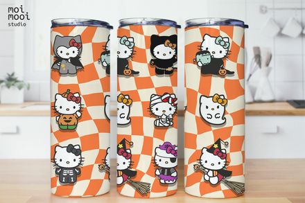 Halloween Sanrio Hello Kitty Costume 20oz Tumbler Design